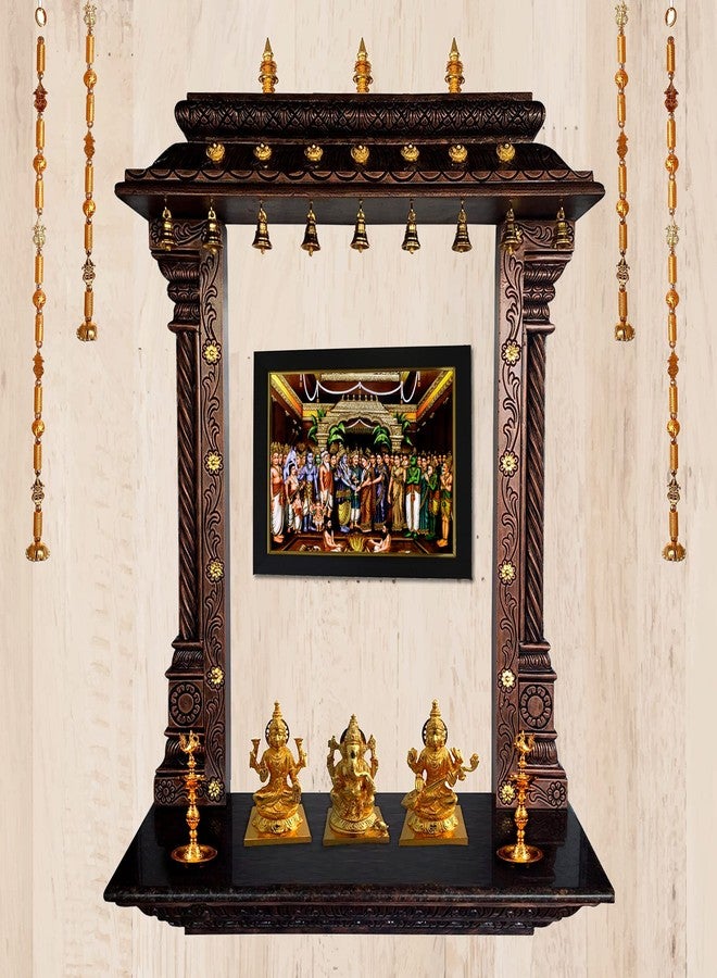101Temples - Srinivasa Kalyanam Photo Frame | Wood | TTD Tirumala | Tirupati Balaji | Govinda | Perumal | Venkateswara Swamy | Pooja Room | 1 Piece | 10 X 13 Inches - Image 2
